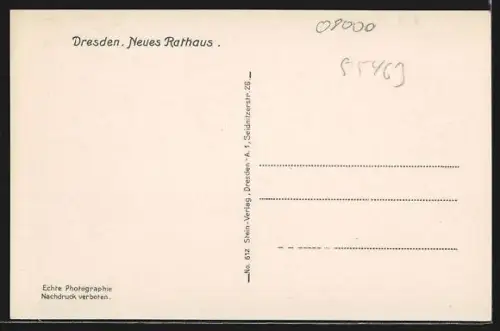 AK Dresden, Neues Rathaus