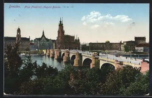 AK Dresden, Neue Friedrich-August-Brücke
