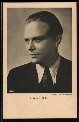 AK Schauspieler Gustav Fröhlich, Portrait mit Jacket und Krawatte
