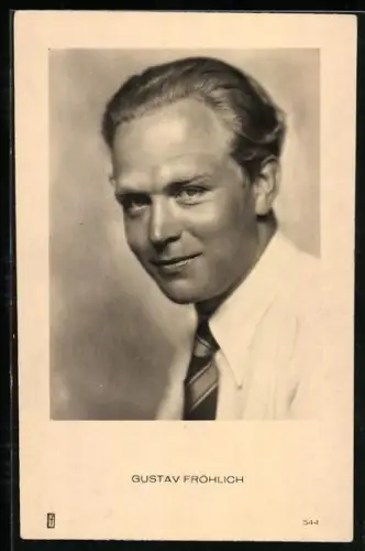 AK Schauspieler Gustav Fröhlich in Hemd mit Krawatte