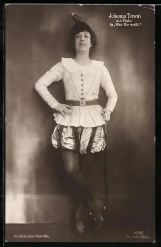 AK Schauspielerin Johanna Terwin als Viola in Was ihr wollt