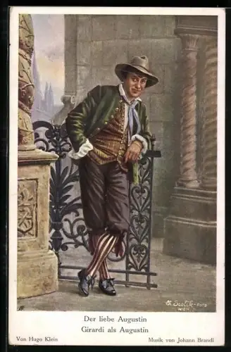 Künstler-AK Schauspieler Girardi als Augustin in Der liebe Augustin