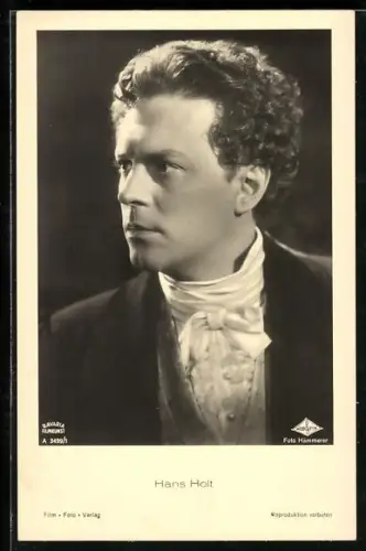 AK Schauspieler Hans Holt mit Locken
