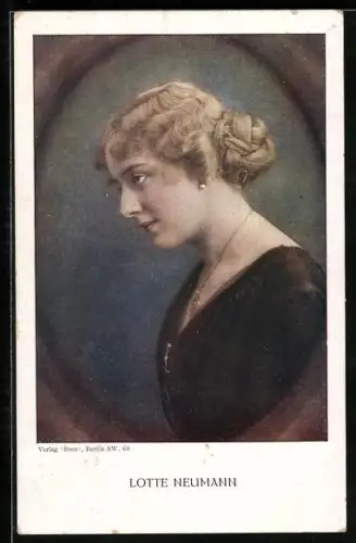 AK Schauspielerin Lotte Neumann, Portrait im Profil