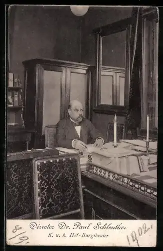 AK Schauspieler Paul Schlenther als Direktor im Hof-Burgtherater