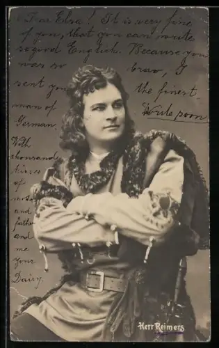 AK Georg Reimers im Kostüm, Portrait