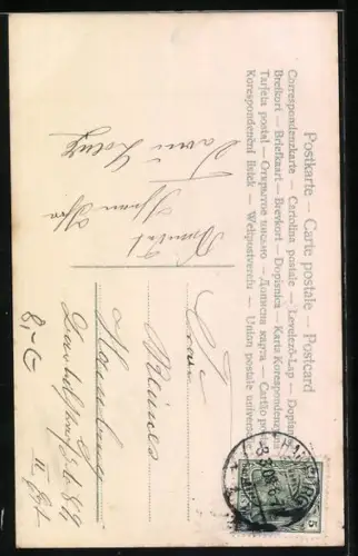 AK Asta Westergaard mit Flechtfrisur, Portrait