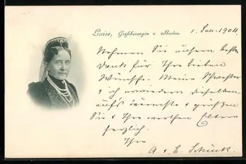 AK Portrait von Luise, Grossherzogin von Baden