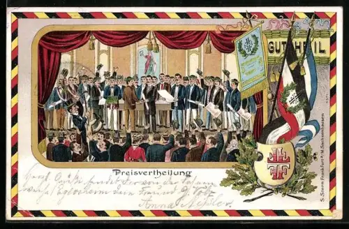 Lithographie Preisverleihung bei Turnern