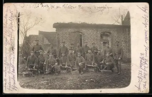 Foto-AK Infanteristen mit mehreren MG 08