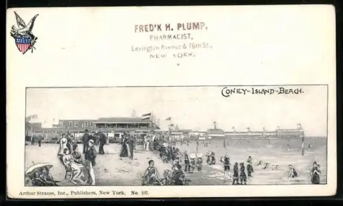 AK Coney Island, N.Y., View of the beach