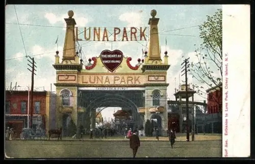 AK Coney Island, N.Y., Luna Park Eingang