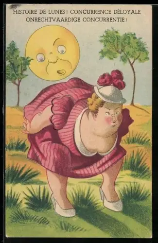 AK Die Sonne hält den Hintern einer Frau für den Mond