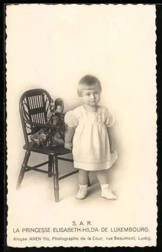 AK Portrait der Prinzessin Elisabeth-Hilda von Luxemburg