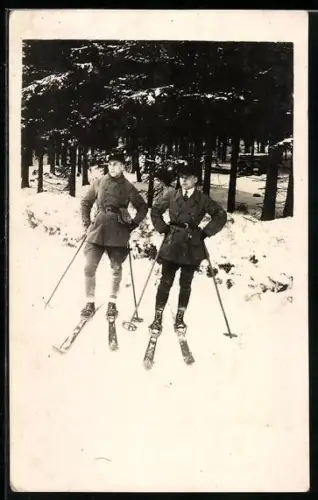 AK Zwei Männer beim Skifahren