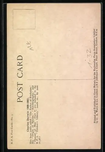 AK Portrait von Charles Darwin