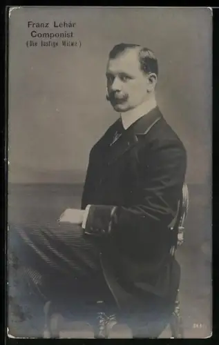 AK Portrait vom Komponisten von Die lustige Witze, Franz Lehár
