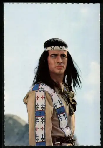 AK Schauspieler Pierre Brice in dem Film Winnetou, Teil 1