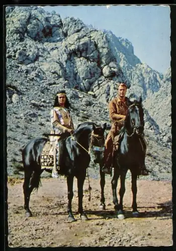 AK Schauspieler Lex Barker und Pierre Brice in Der Schatz am Silbersee