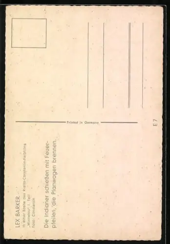 AK Winnetou Teil I, Filmszene mit Lex Barker