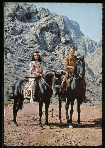 AK Schauspieler Lex Barker und Pierre Brice in Der Schatz am Silbersee