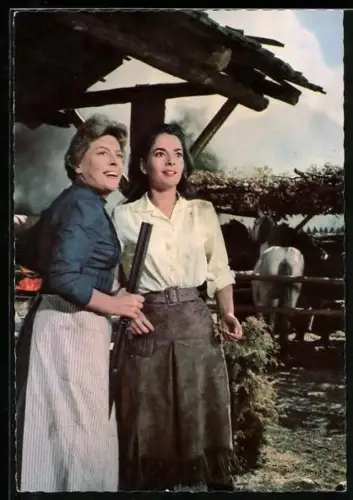 AK Karl May Film Der Schatz im Silbersee, Schauspielerinnen Karin Dor und Marianne Hoppe