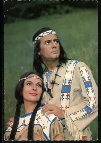 AK Pierre Brice und Karin Dor müssen ihre Liebe opfern, Winnetou II. Teil