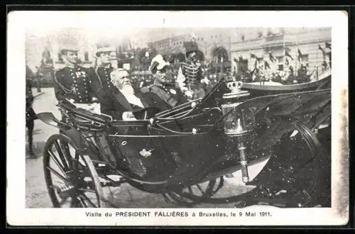 AK Brüssel, Französischer Präsident Fallieres kommt zum Besuch in die Stadt