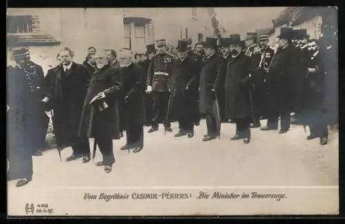 AK Vom Begräbnis Casimier-Périers - Die Minister im Trauerzuge