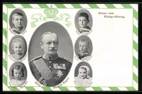 AK König Friedrich August von Sachsen, Prinzessin Margarete & Maria Alix