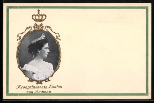 AK Portrait der Kronprinzessin Louisa von Sachsen im Profil