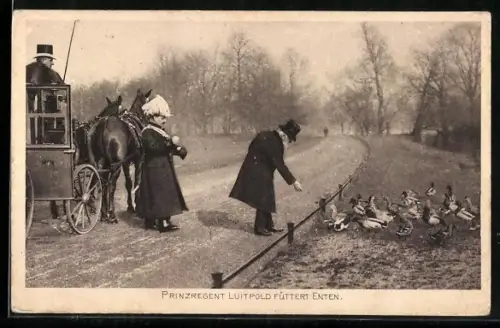 AK Prinzregent Luitpold füttert Enten