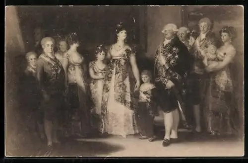 Künstler-AK sign. Goya, Familienportrait der Familie von Carlos IV.