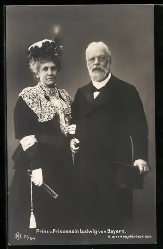 AK Prinzregent Ludwig von Bayern und Gemahlin