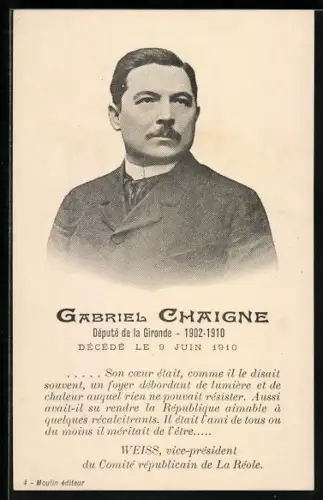 AK Gabriel Chaigne, Député de la Gironde
