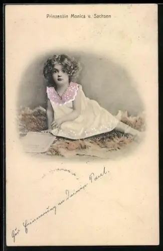 AK Prinzessin Monica von Sachsen als kleines Mädchen