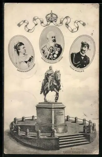 AK Prinzregent Luitpold von Bayern, Kaiserin Auguste Victoria und Kaiser Wilhelm II.