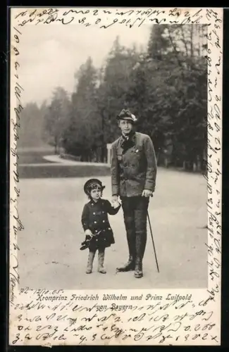 AK Kronprinz Friedrich Wilhelm und Prinz Luitpold von Bayern