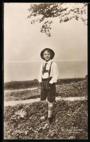 AK Prinz Albrecht von Bayern in Krachledernen