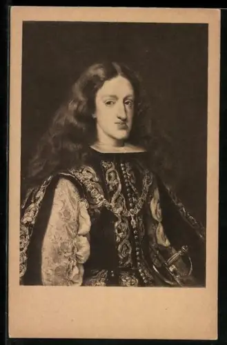 AK König Karl II. von Spanien im Porträt