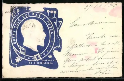 Präge-AK Profil von Eduard VII. von England