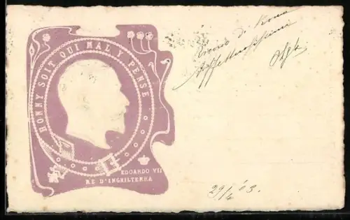 Präge-AK Profildarstellung von Eduard VII. von England