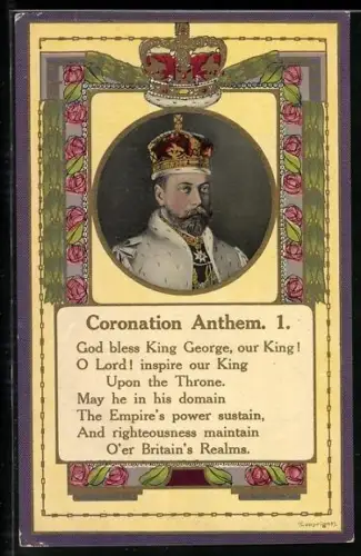 AK Portrait des gekrönten Georgs V. von England