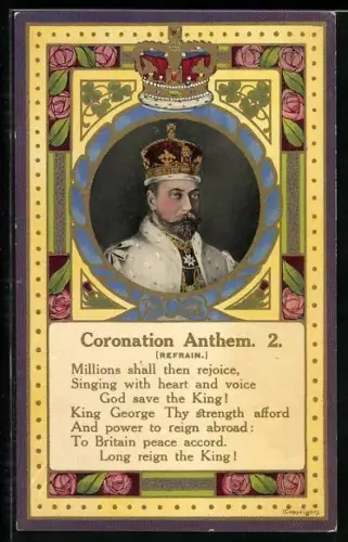 AK Portrait des gekrönten Georgs V. von England