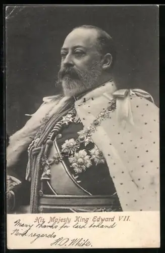 AK His Majesty King Edward VII., Brustportrait des Königs von England