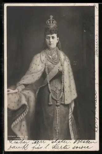 AK Portrait einer gekrönten britischen Adligen