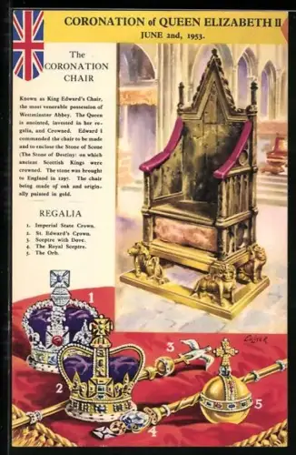 AK The Coronation Chair for the coronation of Elizabeth II