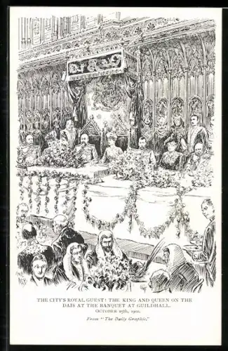 AK The King and Queen on the dais at the banquet at Guildhall