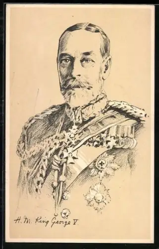 AK Portrait of King George V with medals