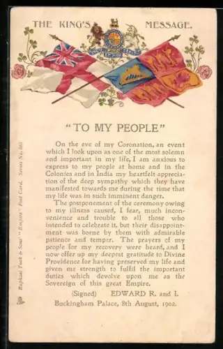 Präge-AK The King`s message, To my people